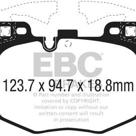 EBC 2017+ BMW 530 2.0L Turbo (G30) Ultimax2 Front Brake Pads