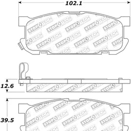 StopTech Street Touring 01-05 Miata w/ Sport Suspension Rear Brake Pads D891