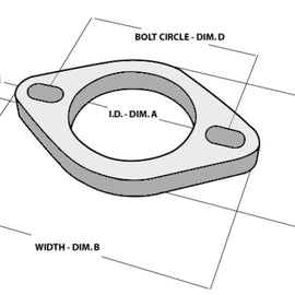 Vibrant 2-Bolt T304 SS Exhaust Flanges (3in I.D.) - 5 Flange Bulk Pack