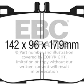 EBC 2017+ Mercedes-Benz E300 (W213) 2.0L Turbo Redstuff Front Brake Pads