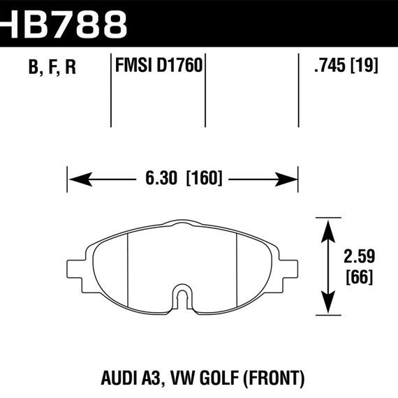 Hawk 15-17 VW Golf / Audi A3/A3 Quattro Front High Performance Brake Pads