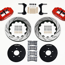 Wilwood Narrow Superlite 6R Front Hat Kit 14.00in Drill Red 1994-2004 Mustang