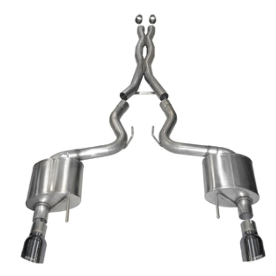 Corsa 15-17 Ford Mustang GT Coupe 5.0L 3in Sport Cat-Back Exhaust Dual Rear Exit w/ Gun Metal Tips