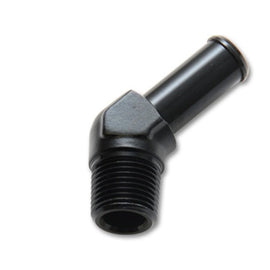 Vibrant 3/8 NPT to 1/2in Barb Straight Fitting 45 Deg Adapter - Aluminum