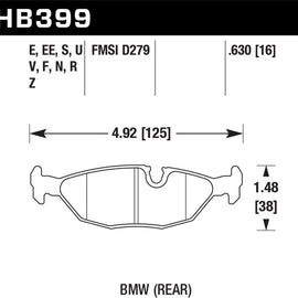 Hawk 84-4/91 BMW 325 (E30) HT-10 Rear Race Pads (NOT FOR STREET USE)