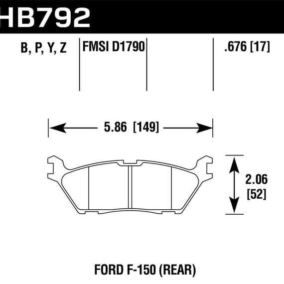 Hawk 15 Ford F-150 LTS Street Rear Brake Pads