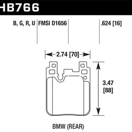 Hawk 12-16 BMW 328i HPS 5.0 Rear Brake Pads