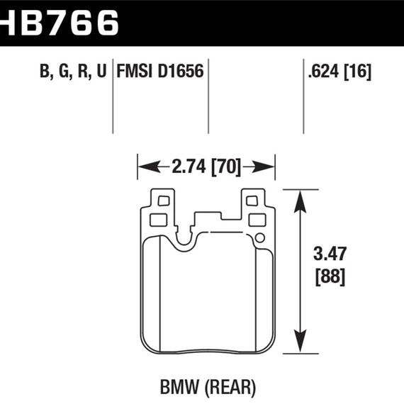 Hawk BMW M4 DTC-70 Race Rear Brake Pads