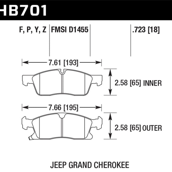 Hawk 11-12 Dodge Durango / 11-12 Jeep Grand Cherokee LTS Front Street Brake Pads