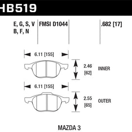 Hawk 2013-2014 Ford Escape (FWD Only) HPS 5.0 Front Brake Pads