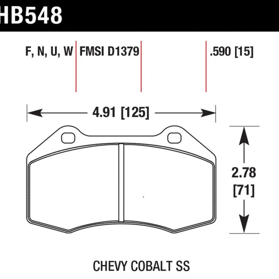 Hawk 08-10 Chevrolet Cobalt / HHR HPS 5.0 Front Brake Pads