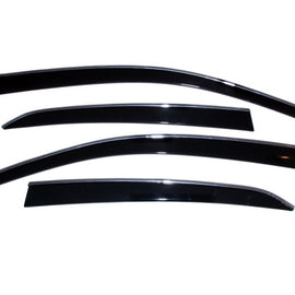 AVS 06-10 Volkswagen Jetta Ventvisor Low Profile Deflectors 4pc - Smoke w/Chrome Trim