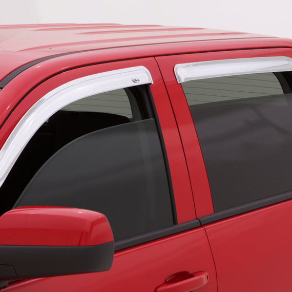 AVS 09-13 Nissan Rogue Ventvisor Outside Mount Front & Rear Window Deflectors 4pc - Chrome