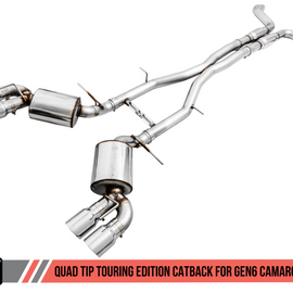 AWE Tuning 16-19 Chevy Camaro SS Non-Res Cat-Back Exhaust -Touring Edition (Quad Chrome Silver Tips)