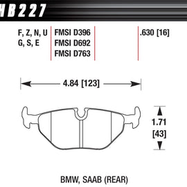 Hawk 92-98 BMW 318i DTC-30 Race Rear Brake Pads