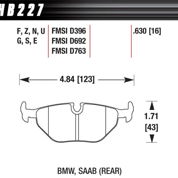 Hawk 92-98 BMW 318i DTC-30 Race Rear Brake Pads