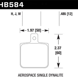 Hawk Aerospace Single Dynalite 12mm Thickness HPS Street Brake Pads