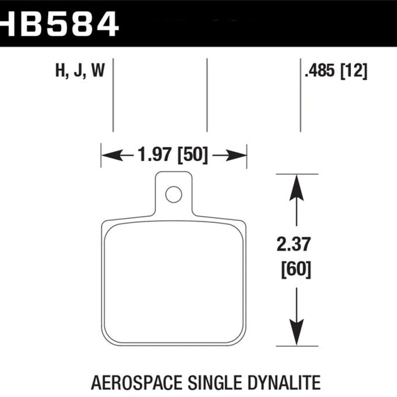 Hawk Aerospace Single Dynalite 12mm Thickness HPS Street Brake Pads