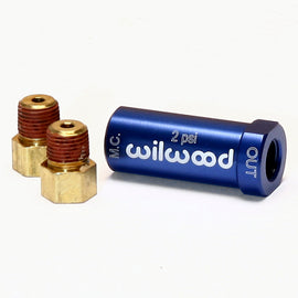 Wilwood Residual Pressure Valve - New Style w/ Fittings - 2# / Blue