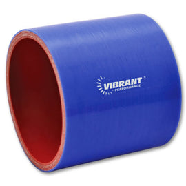 Vibrant 4 Ply Reinforced Silicone Straight Hose Coupling - 4in I.D. x 3in long (BLUE)