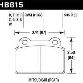 Hawk EVO X DTC-60 Race Rear Brake Pads