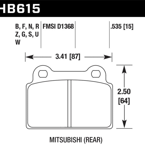 Hawk EVO X DTC-60 Race Rear Brake Pads