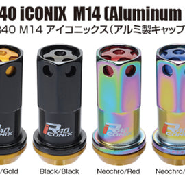 Project Kics 14x1.50 R40 Iconix Lock & Lug Nuts - Neo Chrome w/Gold Cap (16+4 Locks)