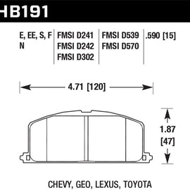 Hawk 87 Toyota Corolla FX16 HP+ Street Front Brake Pads