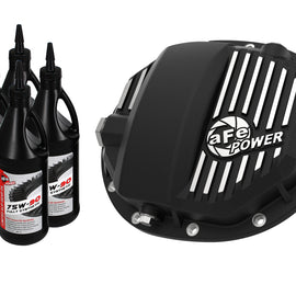 aFe Pro Series AAM 9.5/9.76 Rear Diff Cover Black w/Mach Fins & Oil 14-19 GM Silverado/Sierra 1500