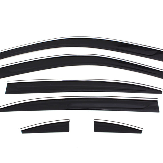 AVS 10-17 Cadillac SRX Ventvisor Low Profile Deflectors 6pc - Smoke w/Chrome Trim