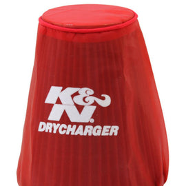 K&N Red Drycharger 5.25in x 3in Round Tapered Air Filter Wrap