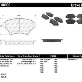 StopTech Performance 01-05 Miata w/ Sport Suspension Front Brake Pads D890