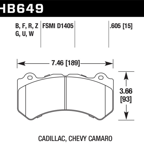 Hawk 08-12 Cadillac CTS-V / 12 Jeep Grand Cherokee (WK2) SRT8 DTC-30 Front Race Brake Pads