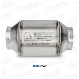 GESI G-Sport 400 CPSI GEN 2 EPA Compliant 2.5in Inlet/Outlet Catalytic Converter-4in x 4in-350-500HP