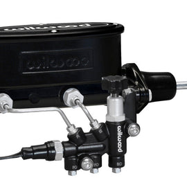 Wilwood HV Tandem M/C Kit w L/H Bracket & Prop Valve - 7/8in Bore Black-W/Pushrod