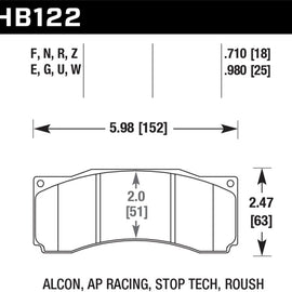 Hawk Stoptech ST-60 Caliper DTC-70 Race Brake Pads