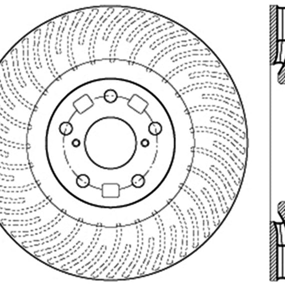 StopTech 11-14 Lexus GS300/350/400/430 (Will Not Fit F Sport) Slotted Sport Front Right Brake Rotor