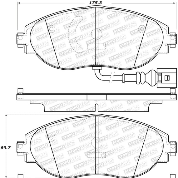 StopTech 14-18 Audi S3 Street Performance Front Brake Pads