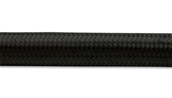 Vibrant -8 AN Black Nylon Braided Flex Hose (5 foot roll)