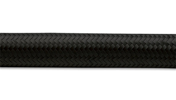 Vibrant -6 AN Black Nylon Braided Flex Hose (10 foot roll)