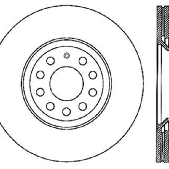 StopTech 09 VW Passat CC / 06-09 Passat Slotted & Drilled Right Rear Rotor