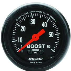 Autometer Z Series 52mm 0-60 PSI Mechanical Boost Gauge