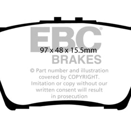 EBC 13+ Lexus ES300h 2.5 Hybrid Ultimax2 Rear Brake Pads