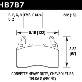 Hawk 15-17 Chevy Corvette Performance Ceramic Street Front Brake Pads