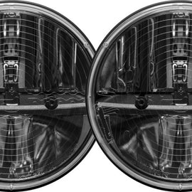 Rigid Industries 7in Round Headlights w/ Heated Lens & H13 to H4 Adaptors - Set of 2