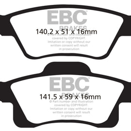 EBC 11+ Dodge Durango 3.6 Ultimax2 Rear Brake Pads