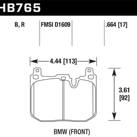 Hawk 2017 BMW 440i/M2-4 Black HP Plus Front Brake Pads