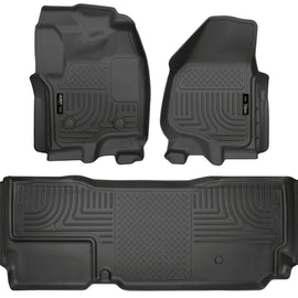 Husky Liners 2012.5 Ford SD Super Cab WeatherBeater Combo Black Floor Liners (w/o Manual Trans Case)