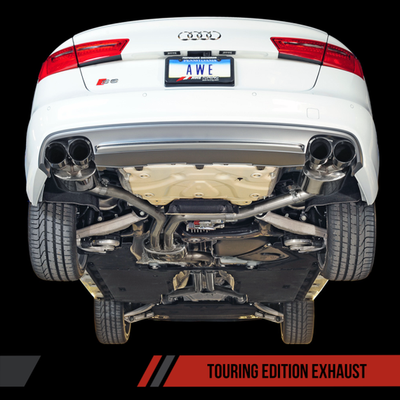 AWE Tuning Audi C7 / C7.5 S6 4.0T Touring Edition Exhaust - Diamond Black Tips