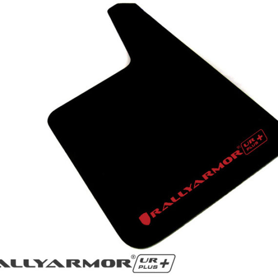 Rally Armor Universal Fit (No Hardware) UR Plus Black UR Mud Flap w/ Red Logo